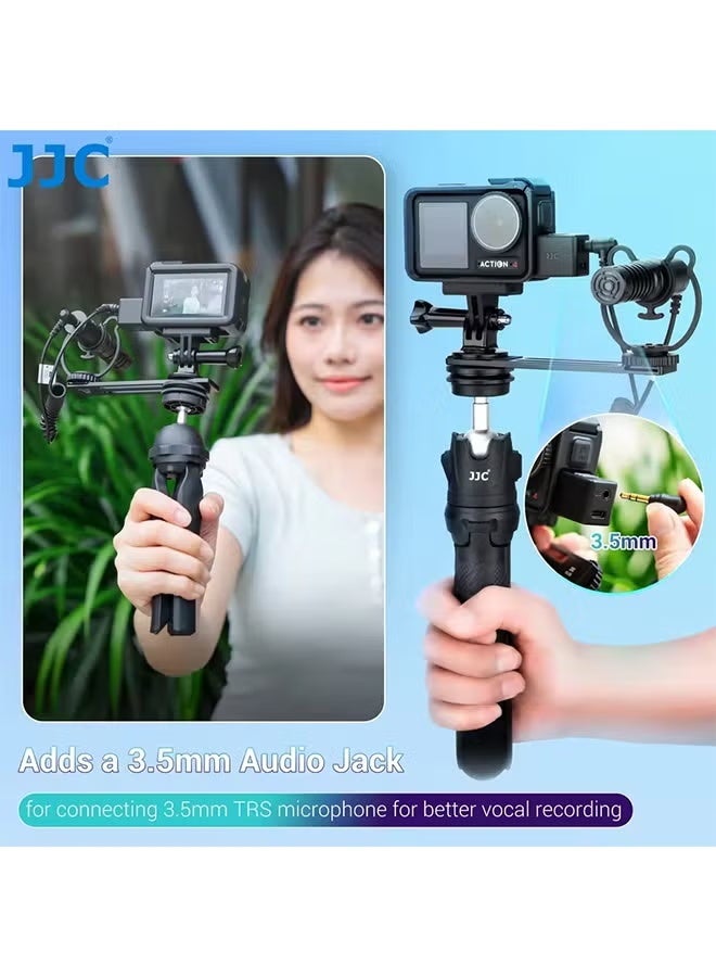 جي جي سي محول ميكروفون JJC Osmo Action 5 Pro محول ميكروفون صوتي مقاس 3.5 مم لـ DJI Osmo Action 5 Pro 4 يدعم الميكروفون مع شحن من النوع C - Image 3